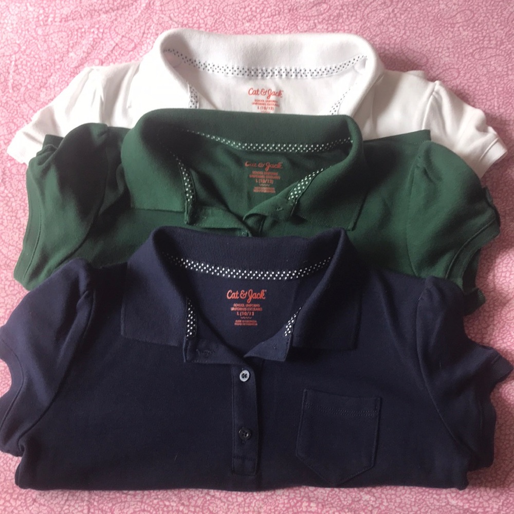 Assortment of Cat&Jack collared shirts. Slim fitting.